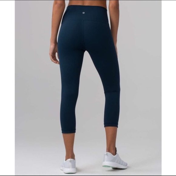 Lululemon Wunder Under Crop Hi-Rise Full-On Luxtreme Yoga Jaded Women's 10 - Picture 2 of 16